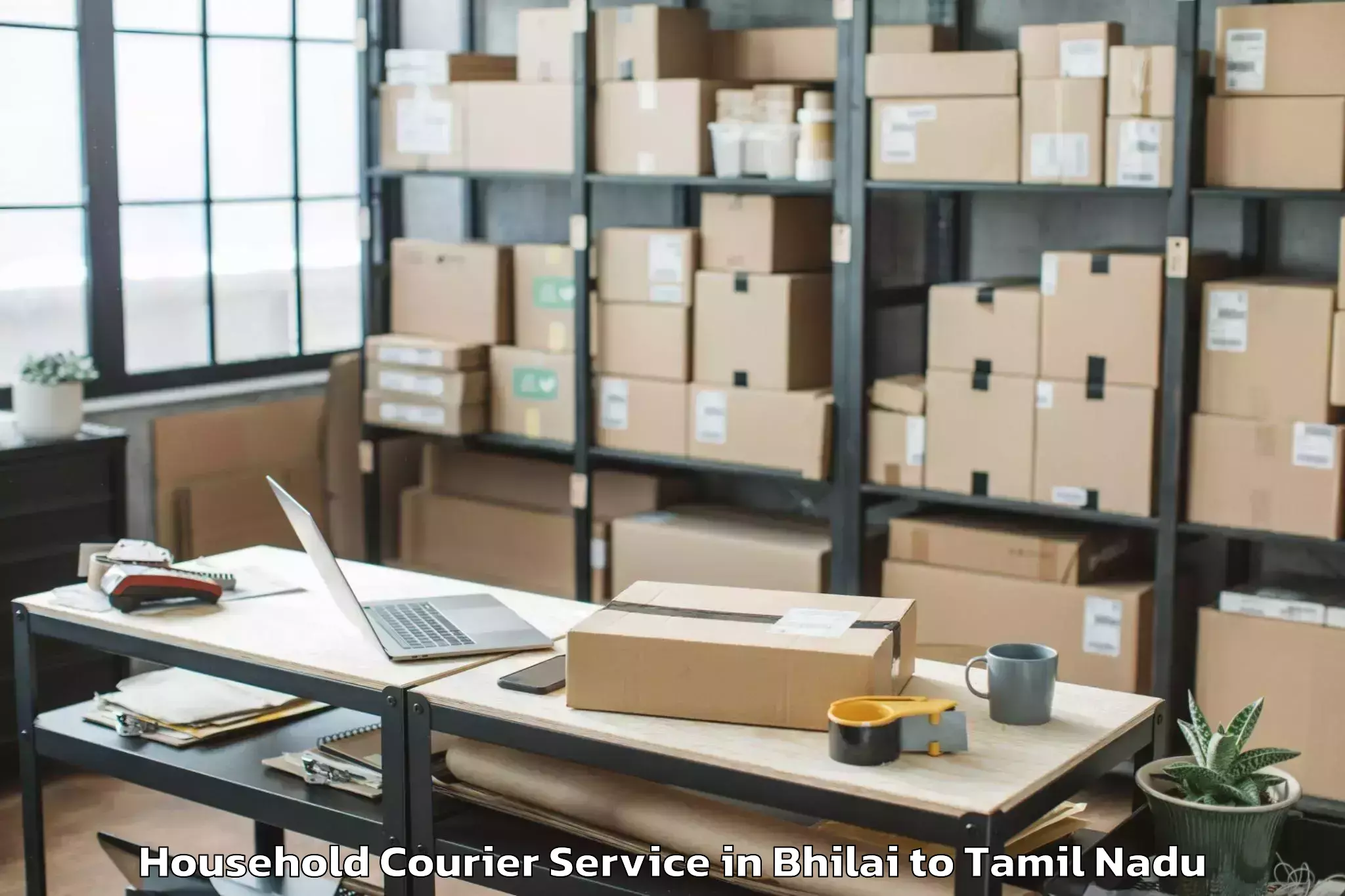 Reliable Bhilai to Udayarpalayam Household Courier